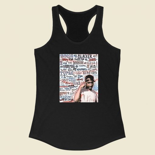 2pac Keep Ya Head Up Lyric Racerback Tank Top