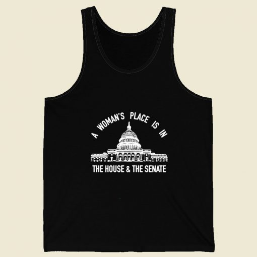 A Womans Place Is In The House And The Senate Retro Mens Tank Top