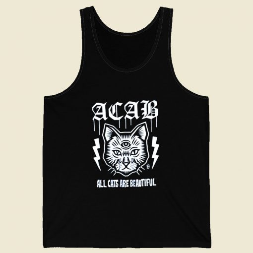 Acab All Cats Are Beautiful Retro Mens Tank Top