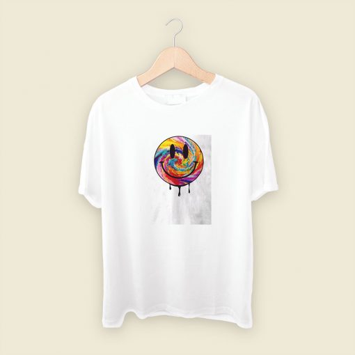 Acid Dripping Smiley Face Tie Dye Mens T Shirt Streetwear