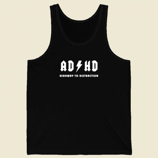 Adhd Highway Distraction Retro Mens Tank Top