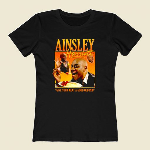 Ainsley Harriott Give Your Meet Old Rub 80s Womens T shirt