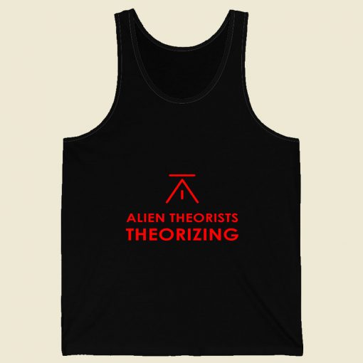 Alien Theorists Theorizing Retro Mens Tank Top