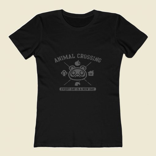 Animal Crossing Every Day Is A New Day 80s Womens T shirt