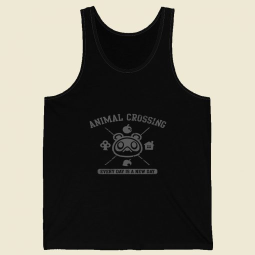 Animal Crossing Every Day Is A New Day Retro Mens Tank Top