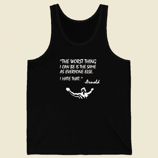 Arnold Quote Worst Thing Conquer Gym Lifting Retro Mens Tank Top