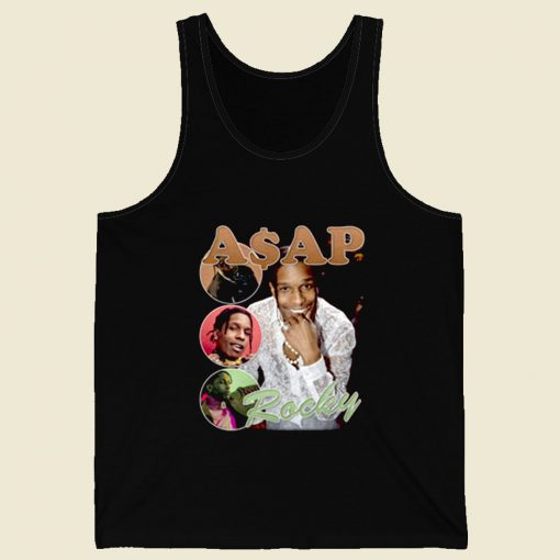 Asap Rocky Photoshoot Retro Mens Tank Top