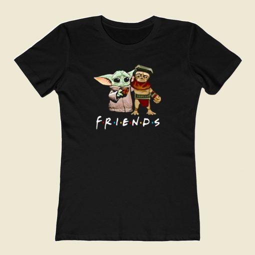 Baby Babu Frik And Baby Yoda Friends 80s Womens T shirt