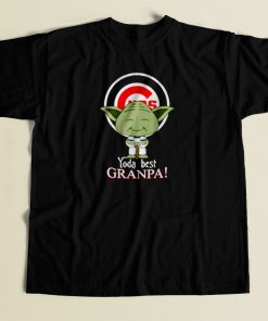 Baby Yoda Chicago Cubs Best Grandpa 80s Mens T Shirt