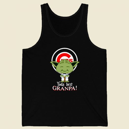 Baby Yoda Chicago Cubs Best Grandpa Retro Mens Tank Top