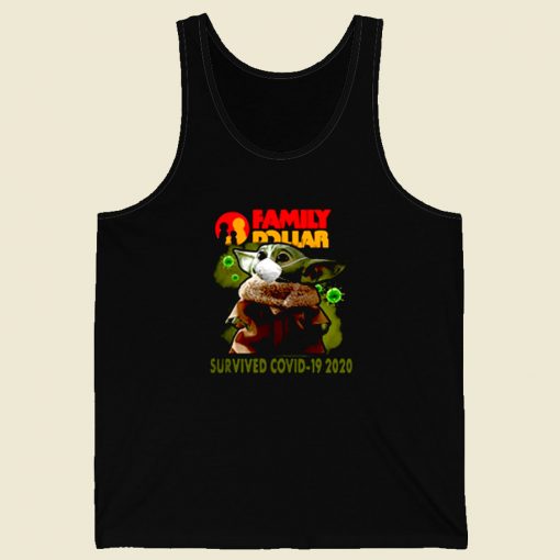 Baby Yoda Family Dollar Survived Covid 19 Retro Mens Tank Top