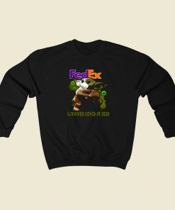 Baby Yoda Fedex Survived Covid 19 80s Sweatshirt Style