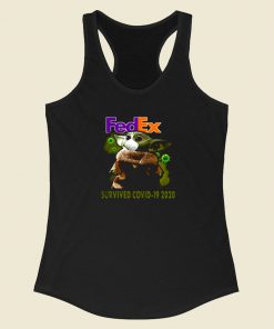 Baby Yoda Fedex Survived Covid 19 Racerback Tank Top