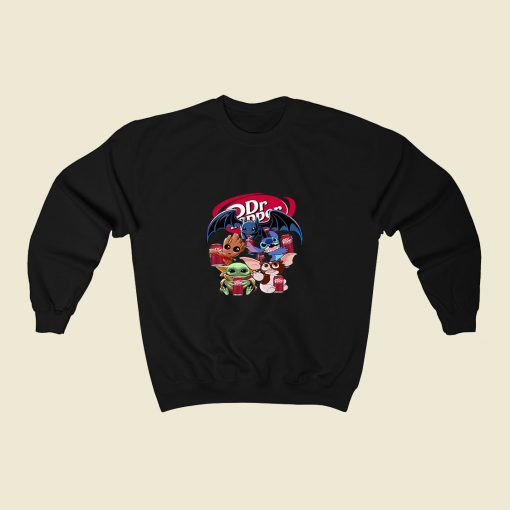 Baby Yoda Groot And Toothless Stitch Gizmo Hug 80s Sweatshirt Style