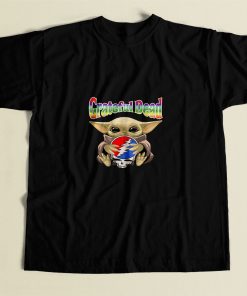 Baby Yoda Hug Grateful Dead 80s Mens T Shirt