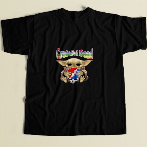 Baby Yoda Hug Grateful Dead 80s Mens T Shirt