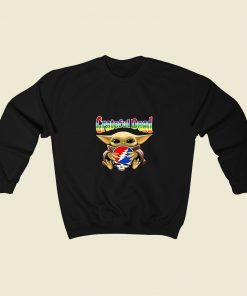 Baby Yoda Hug Grateful Dead 80s Sweatshirt Style