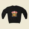 Baby Yoda Hug Pizza Papa Johns Retro 80s Sweatshirt Style