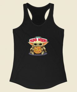 Baby Yoda Hug Pizza Papa Johns Retro Racerback Tank Top