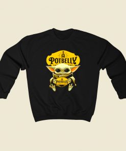 Baby Yoda Hug Potbelly Sandwich 80s Sweatshirt Style