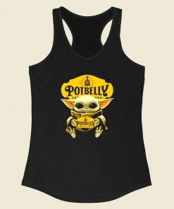 Baby Yoda Hug Potbelly Sandwich Racerback Tank Top