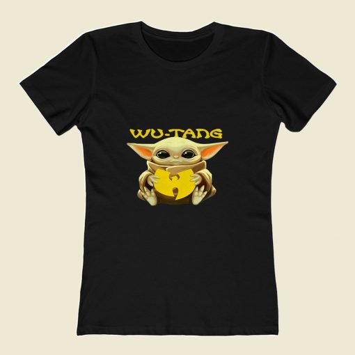 Baby Yoda Hug Wu Tang Clan 80s Womens T shirt