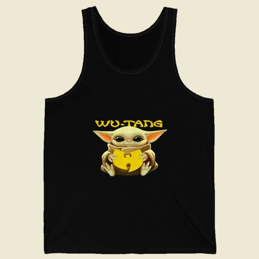 Baby Yoda Hug Wu Tang Clan Retro Mens Tank Top