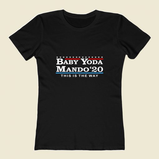 Baby Yoda Mando 2020 80s Womens T shirt