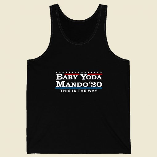 Baby Yoda Mando 2020 Retro Mens Tank Top