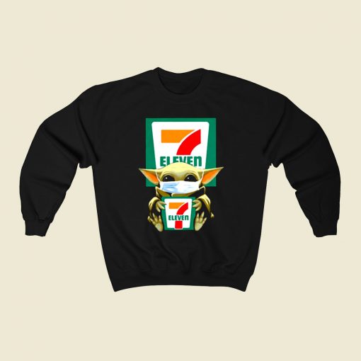 Baby Yoda Mask 7 Eleven Coronavirus 80s Sweatshirt Style