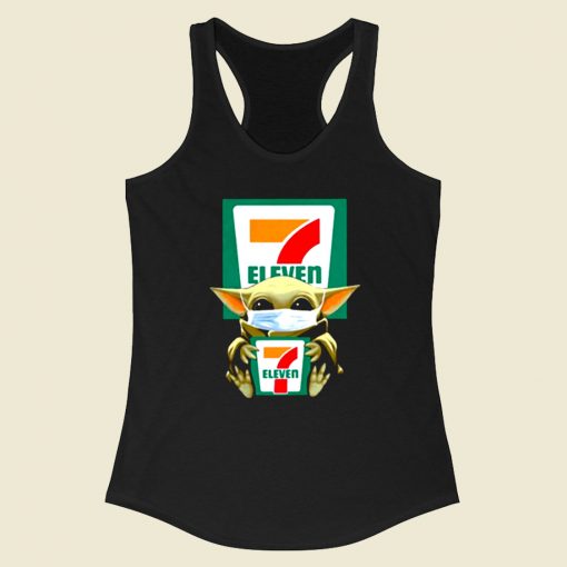 Baby Yoda Mask 7 Eleven Coronavirus Racerback Tank Top