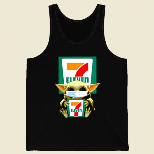 Baby Yoda Mask 7 Eleven Coronavirus Retro Mens Tank Top