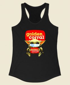 Baby Yoda Mask Golden Corral Racerback Tank Top