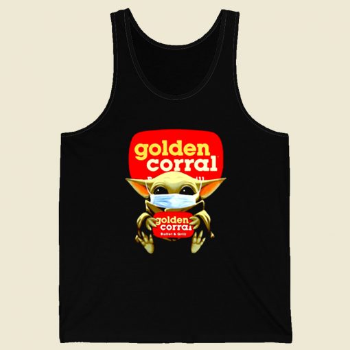 Baby Yoda Mask Golden Corral Retro Mens Tank Top