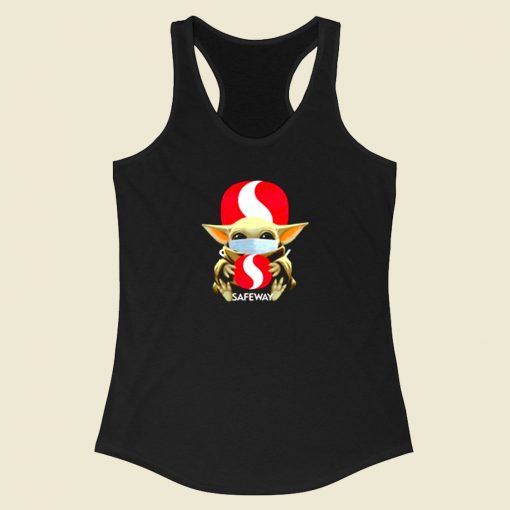 Baby Yoda Mask Hug Safeway Racerback Tank Top