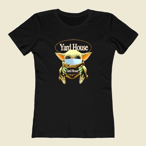 Baby Yoda Mask Hug Yard House 80s Womens T shirt