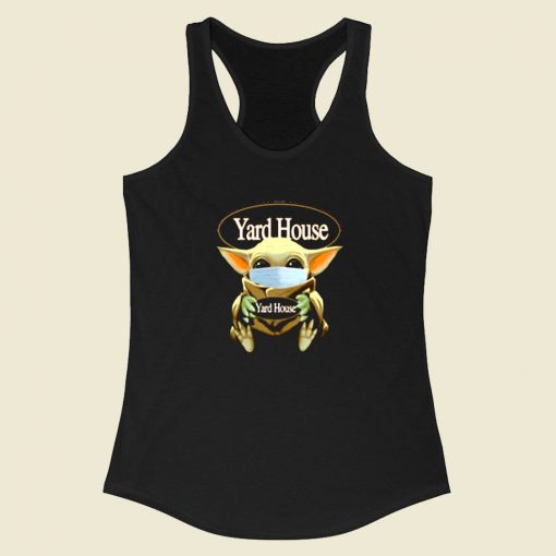 Baby Yoda Mask Hug Yard House Racerback Tank Top