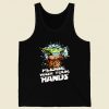 Baby Yoda Please Wash Your Hands Retro Mens Tank Top