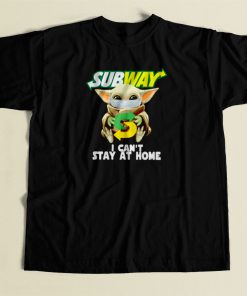 Baby Yoda Subway I Cant Stay At Home 80s Mens T Shirt