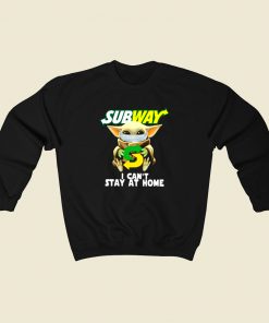 Baby Yoda Subway I Cant Stay At Home 80s Sweatshirt Style