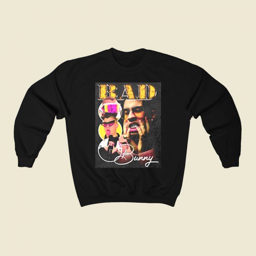 Bad Bunny Photoshoot Collage 80s Sweatshirt Style