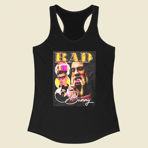 Bad Bunny Photoshoot Collage Racerback Tank Top