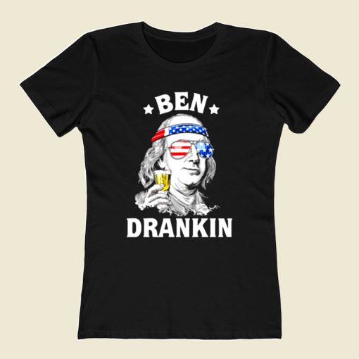 Ben Drankin Benjamin Franklin America 80s Womens T shirt