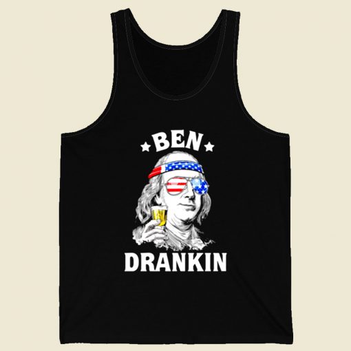 Ben Drankin Benjamin Franklin America Retro Mens Tank Top