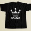 Big Lebowski Bowling Abide 80s Mens T Shirt