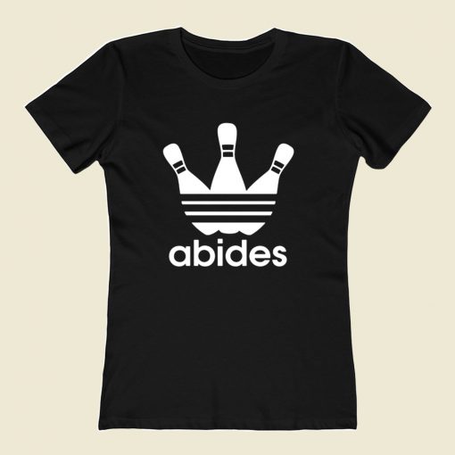 Big Lebowski Bowling Abide 80s Womens T shirt