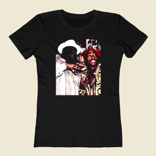 Biggie Smalls With Tupac 80s Womens T shirt