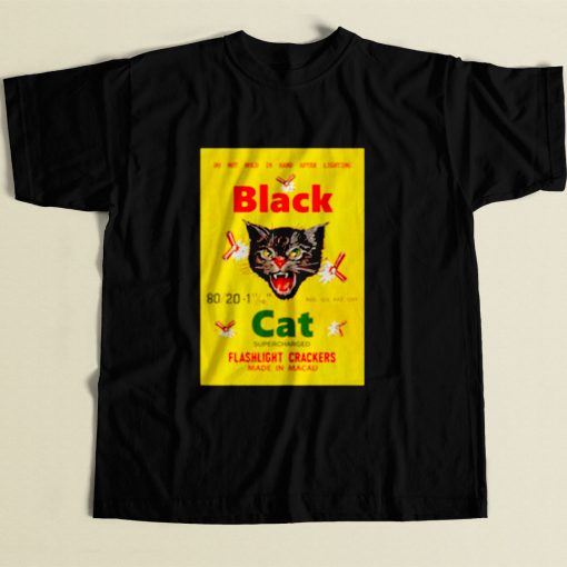 Black Cat Fireworks 80s Mens T Shirt