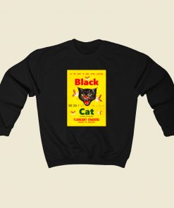 Black Cat Fireworks 80s Sweatshirt Style