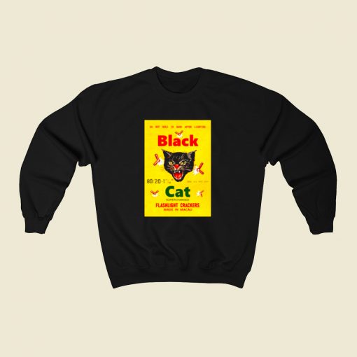 Black Cat Fireworks 80s Sweatshirt Style